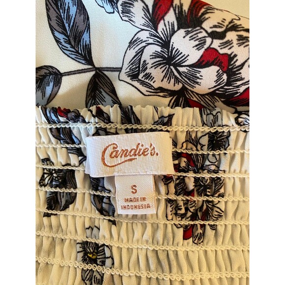 Candies Dress Womens Size Small  Smocked High Low Flowy Chic  Flutter Sleeve - Picture 9 of 12
